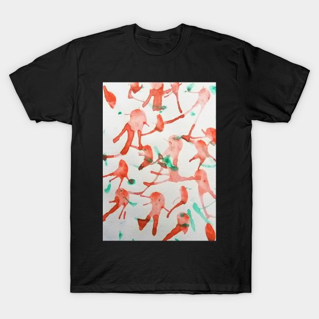 Red green watercolor pattern design T-Shirt by Artistic_st